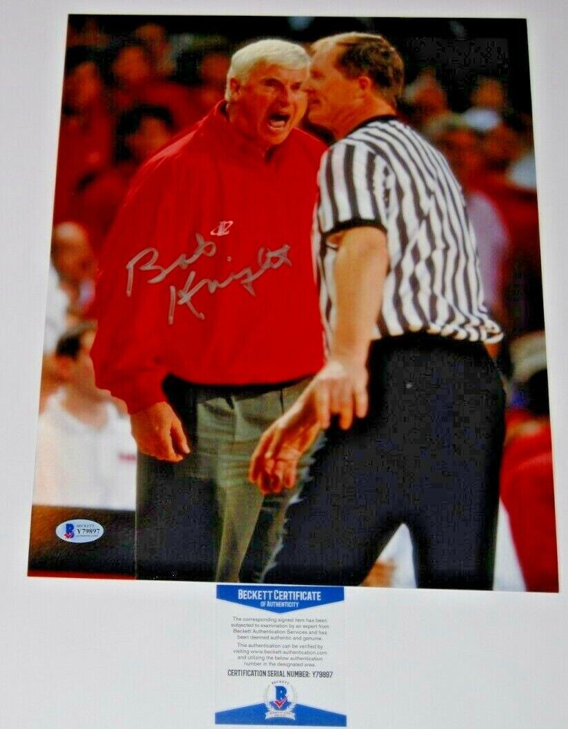 BOBBY KNIGHT signed (INDIANA HOOSIERS) Basketball 11X14 Photo Poster painting BECKETT BAS #2