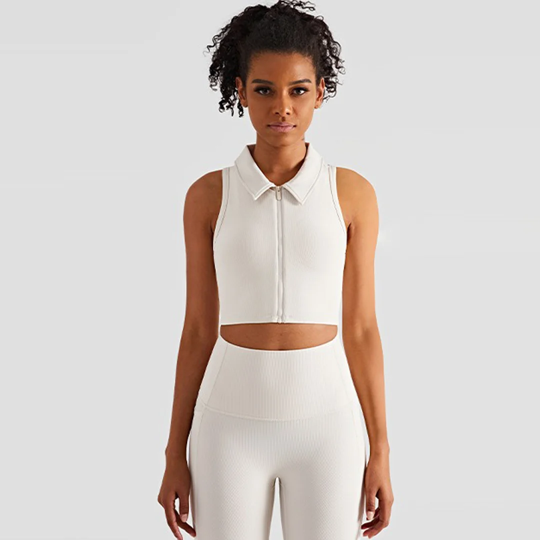 Zip Lapel Sports Bra