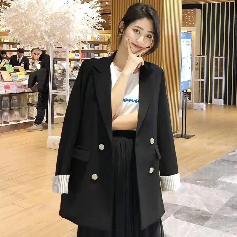 Toloer Toloer Jacket Female Spring New Korean Version Classic Two Buckle Temperament Lemon Color Loose Casual Web Celebrity Small Suit-Outfit Ideas