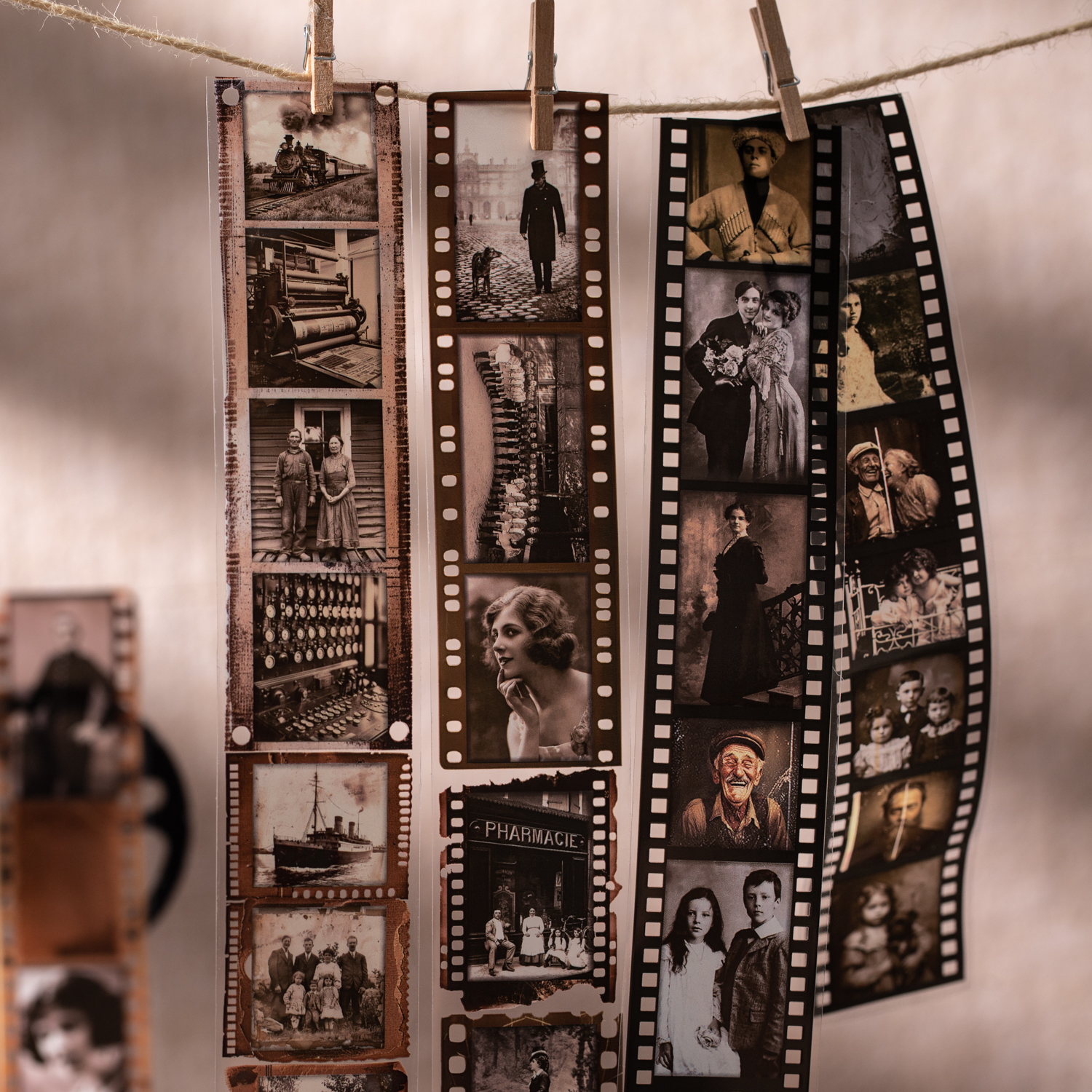 PET 테이프 - 40mm*200cm 추억 컬렉션 시리즈 빈티지 캐릭터 필름