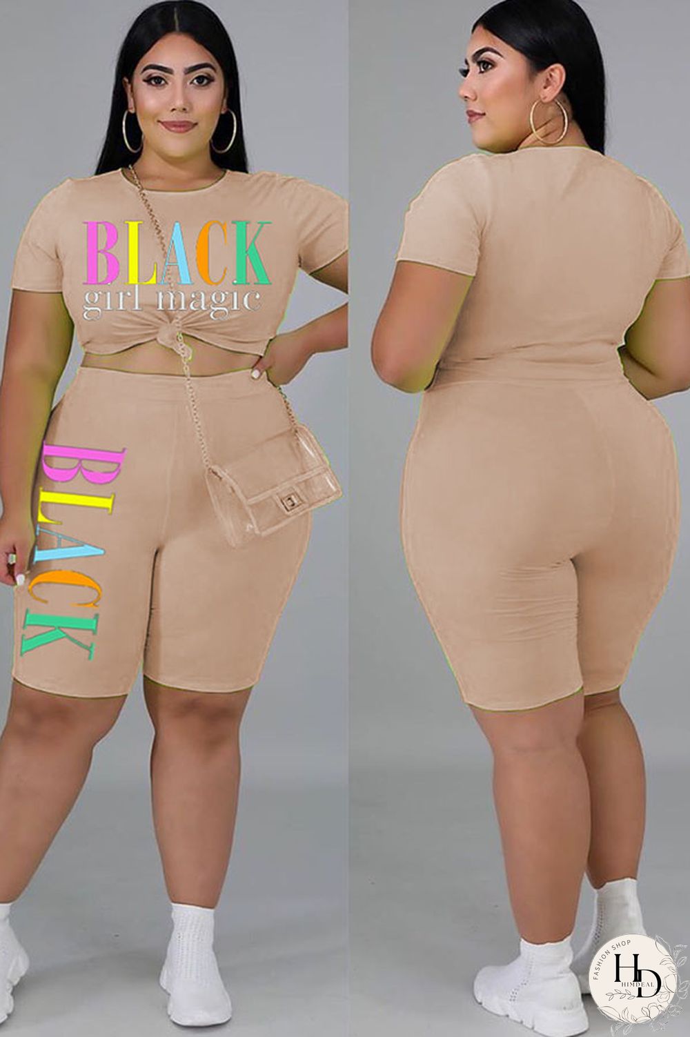 Light Blue Fashion Casual O Neck Letter Print Two Piece Suits Stitching Plus Size