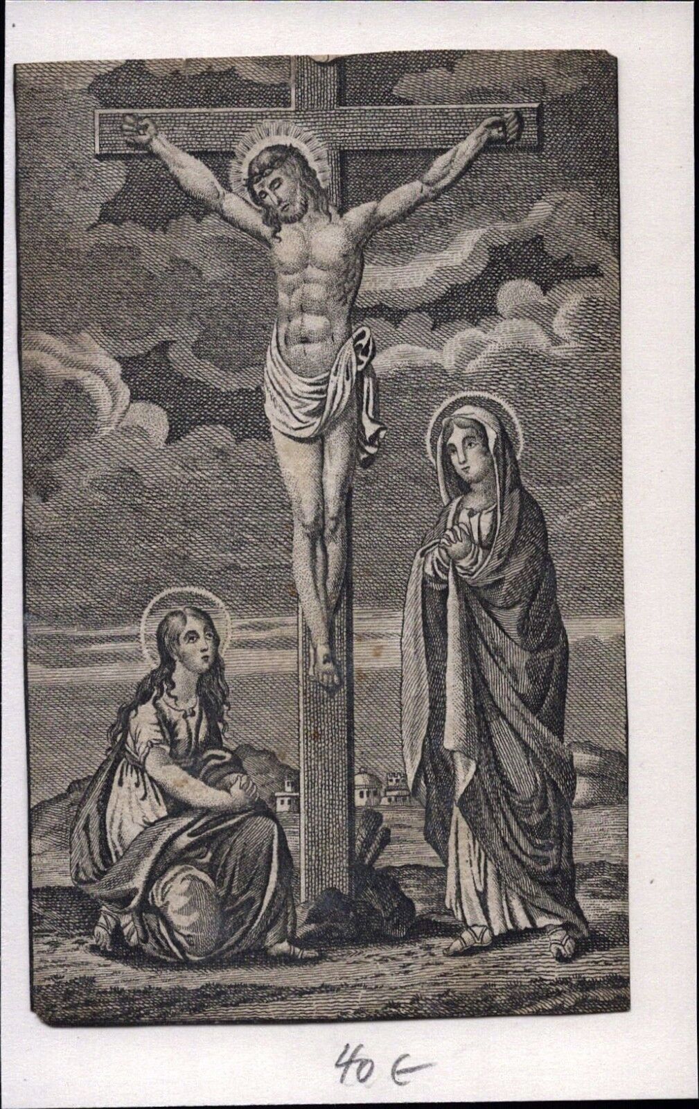 Jesus Christ At Cross - Crucifix Holy Icon Devotional Picture (D-3339