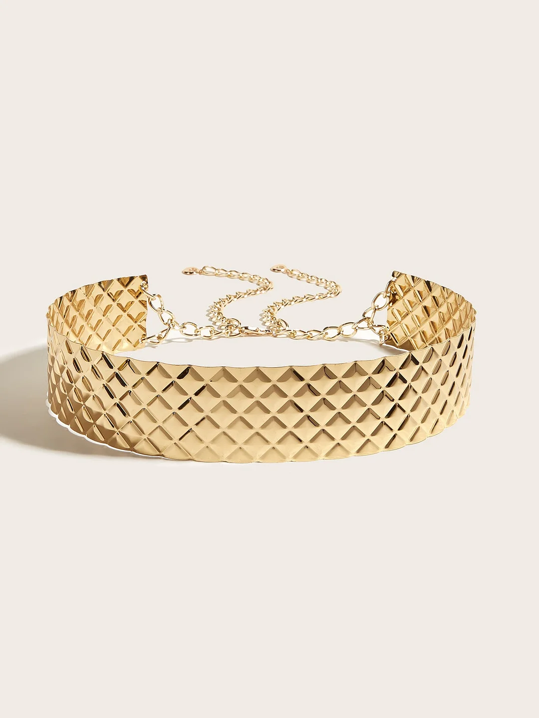Gold Alloy Chain Low Waist Wide Decorative Belt