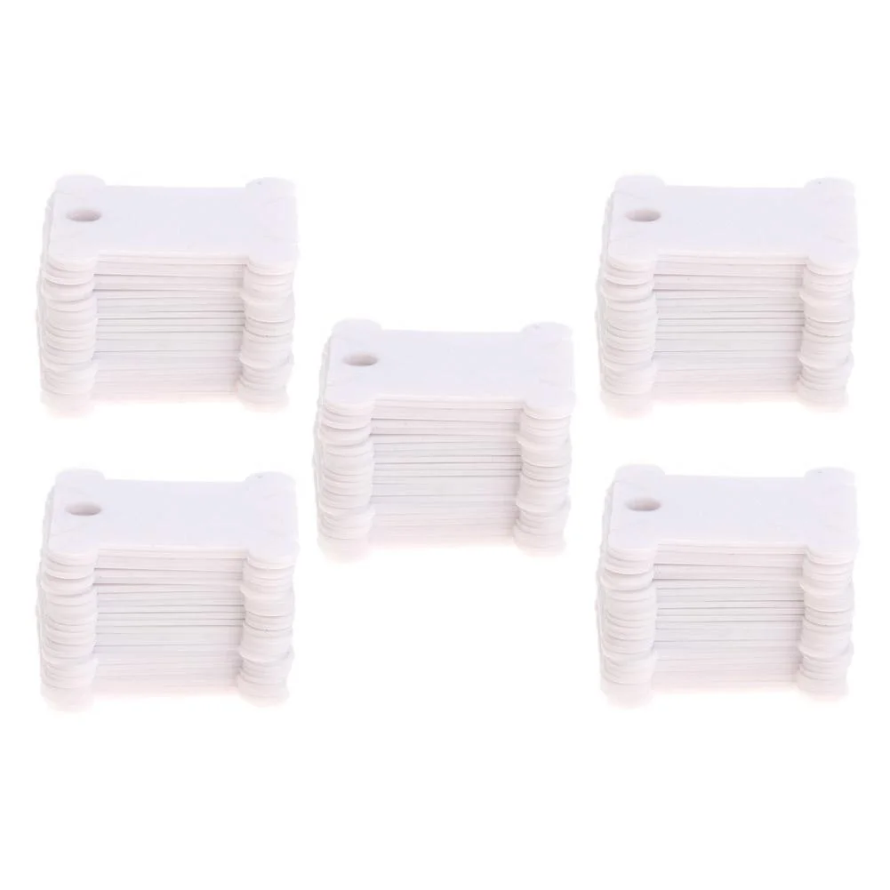 Bobinas de hilo dental de plástico soporte de línea de costura de punto de cruz (100pcs blanco)