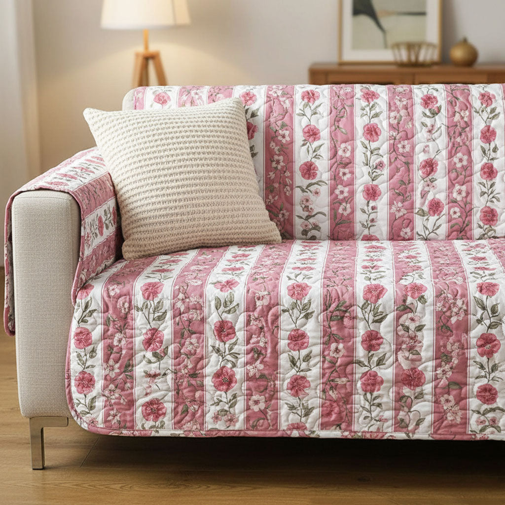 Rose Cottage Quilted Sofa Cover NCU0TV1526