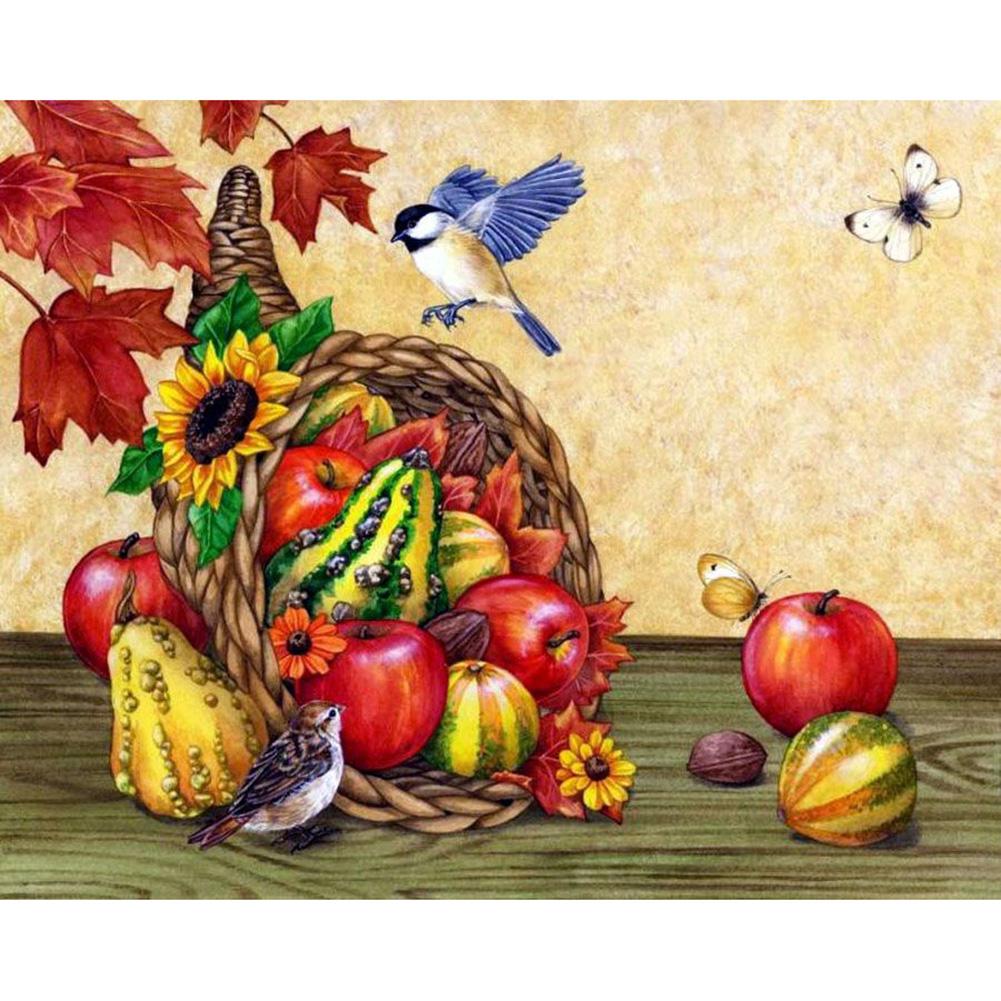 

40*30CM-Round Drill Diamond Painting-Fruit Basket, 501 Original