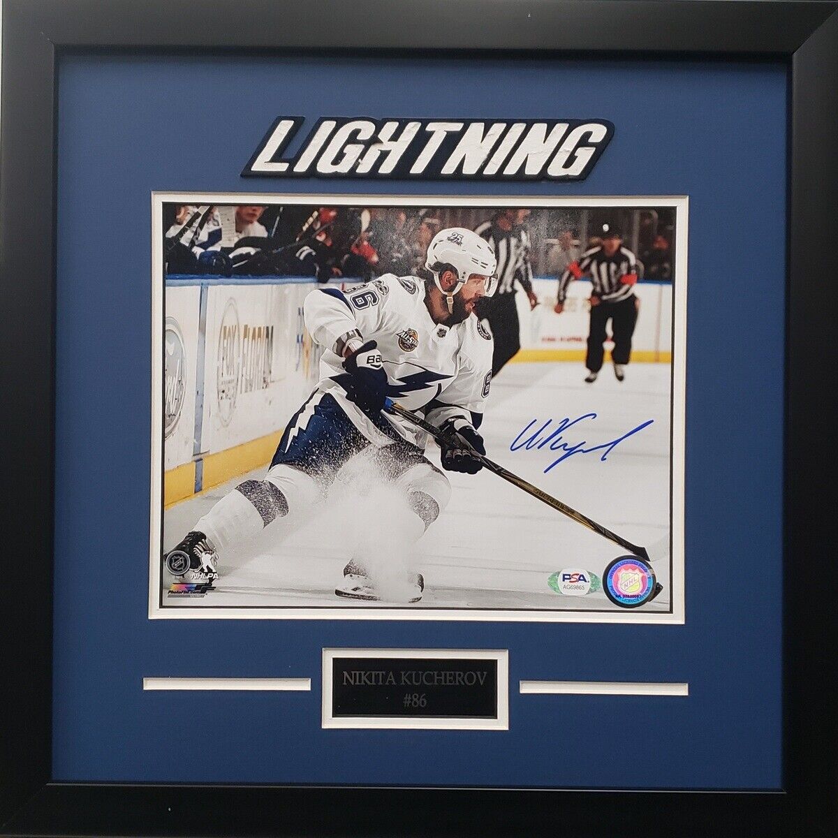 Nikita Kucherov signed 8x10 Photo Poster painting framed NHL Tampa Bay Lightning PSA COA