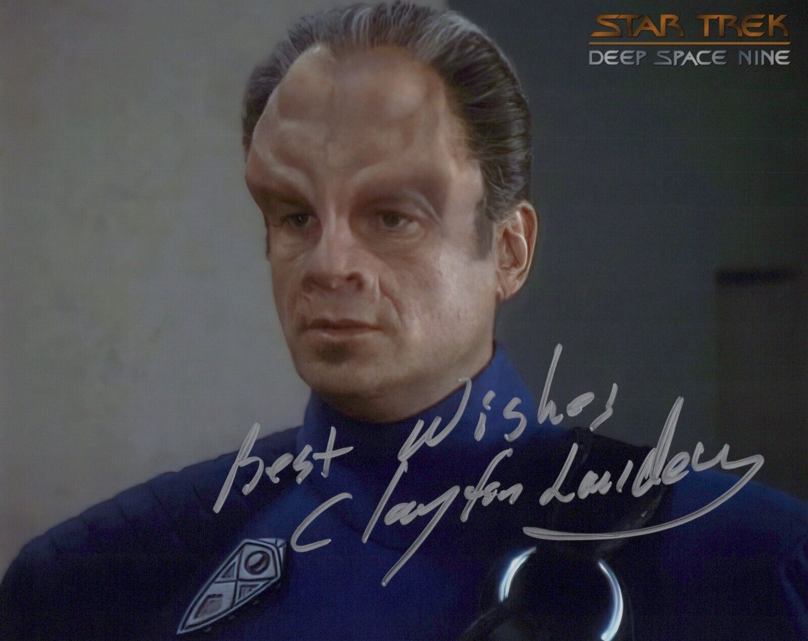 Star Trek DS9 Photo Poster painting signed by Clayton Landey as Fuchida