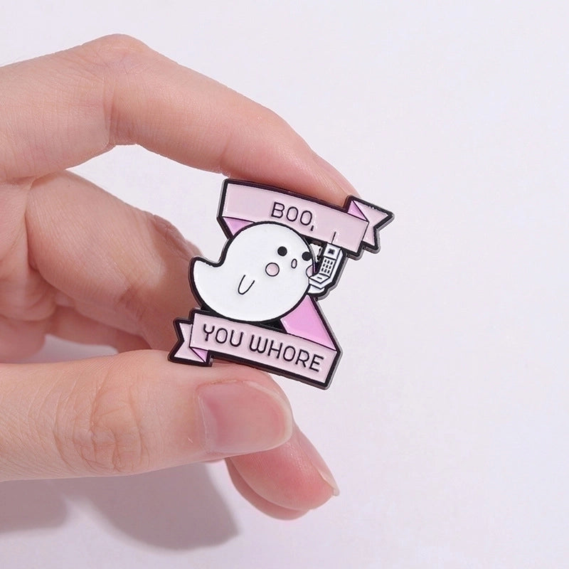 Cartoon Style Cute Pin Ghost Alloy Stoving Varnish Women’s Brooches