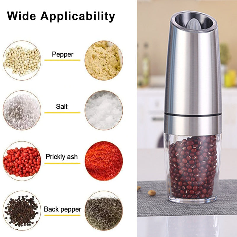 Electric Gravity Induction Salt and Pepper Grinder