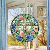 5D Diamond Painting Double Sided Effect  Stained Glass Panel Decorative Home Garden Decoration Hanging Kit(Cross)