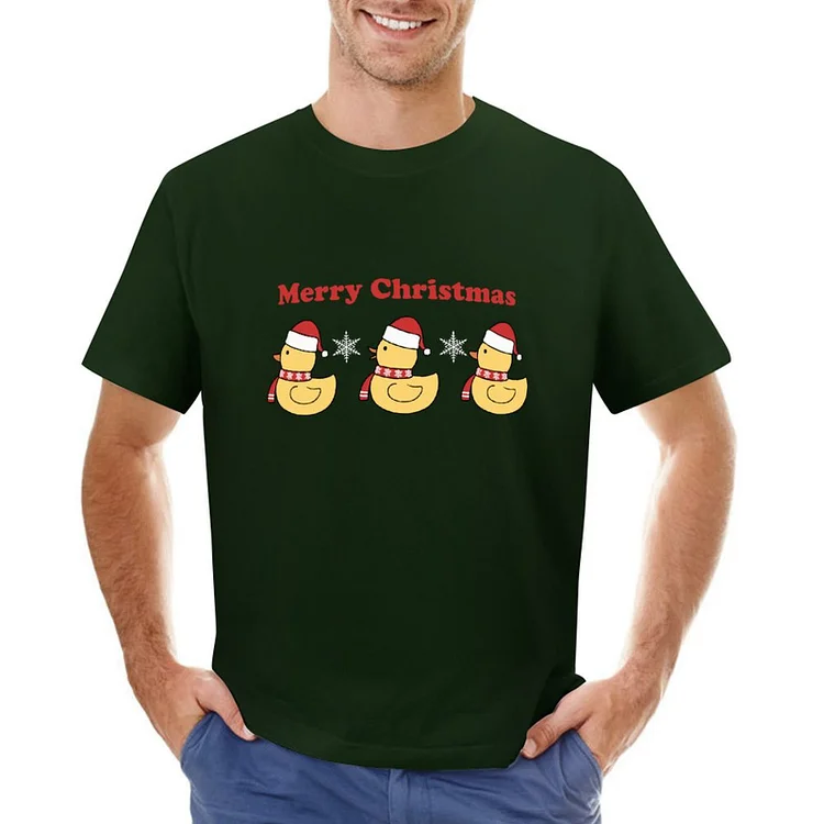 Christmas Little Yellow Duck Designable Men's T-shirt	