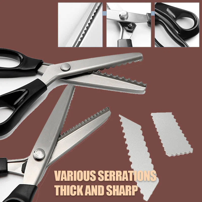 Stainless Steel Teeth Fabric Scissors, Triangle Teeth 3mm-7mm, Zigzag Type,  For Cutting Lace, Sewing Material And Diy Clothing