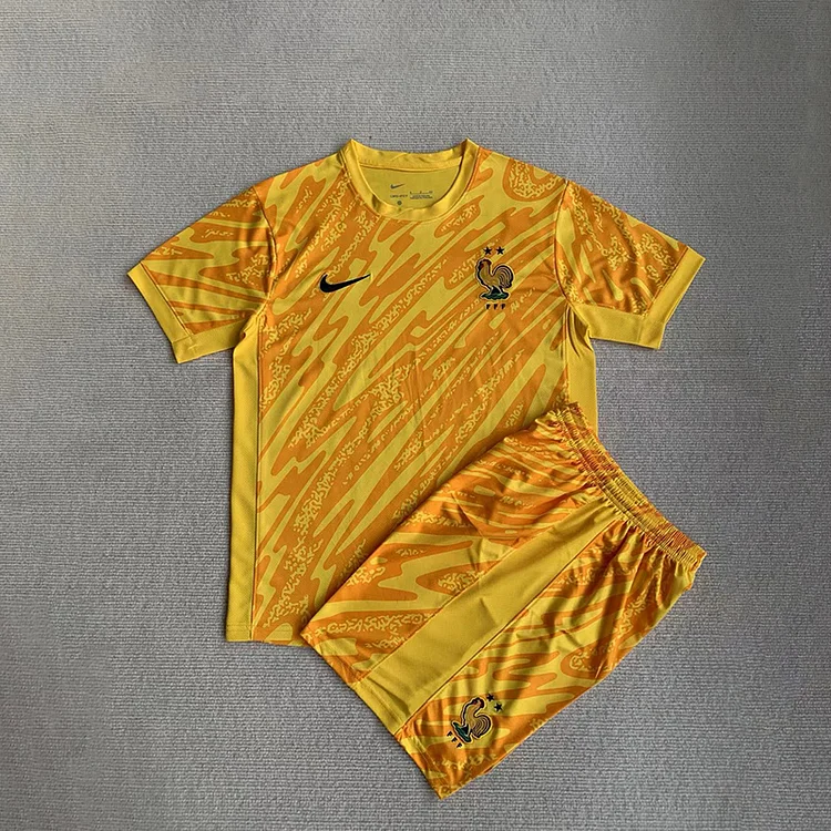 24/25 France Yellow Goalkeeper Jersey - Kids Kit