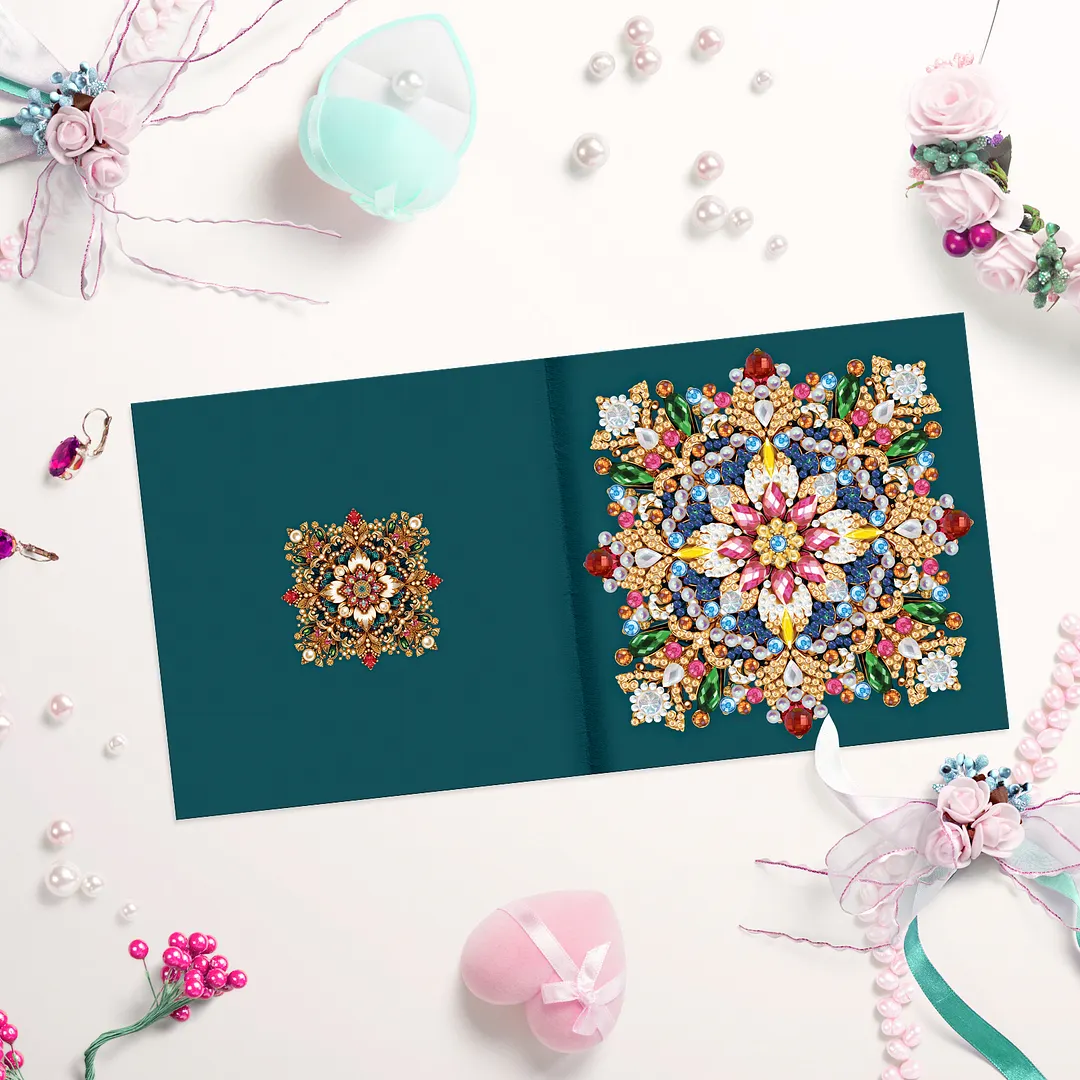 6pcs Mandala DIY Diamond Painting Greeting Card Kits with Envelopes Diamond Art Greeting Cards Diamond Art Cards Kits for Adults DIY Crafts Family Friend Gifts