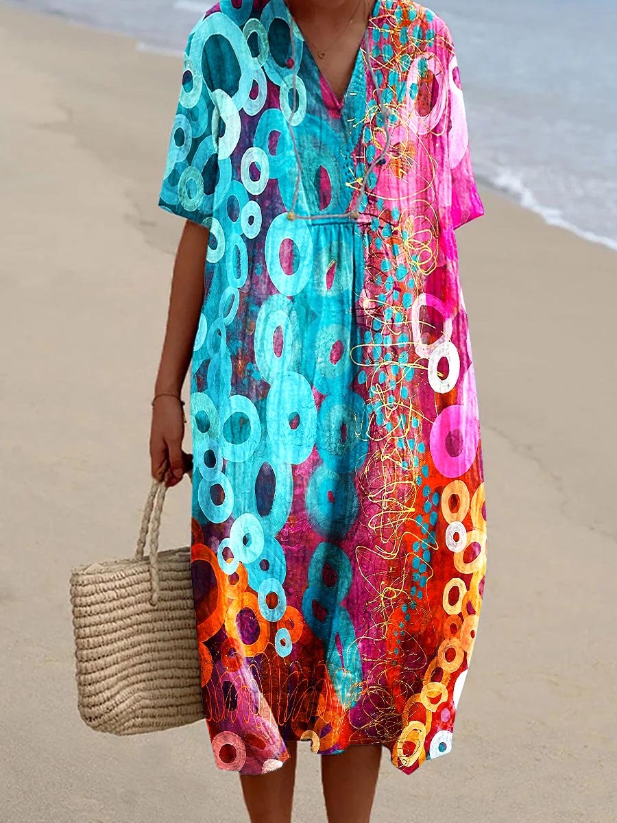 Women's Abstract Art Comfortable Casual Resort Dress