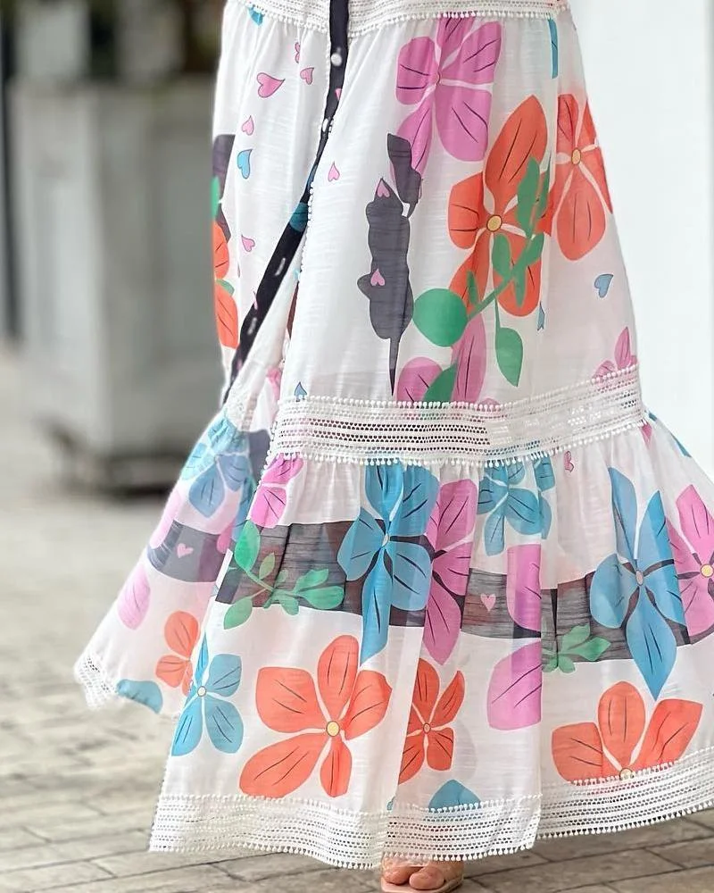 Lace Collage Print Dress