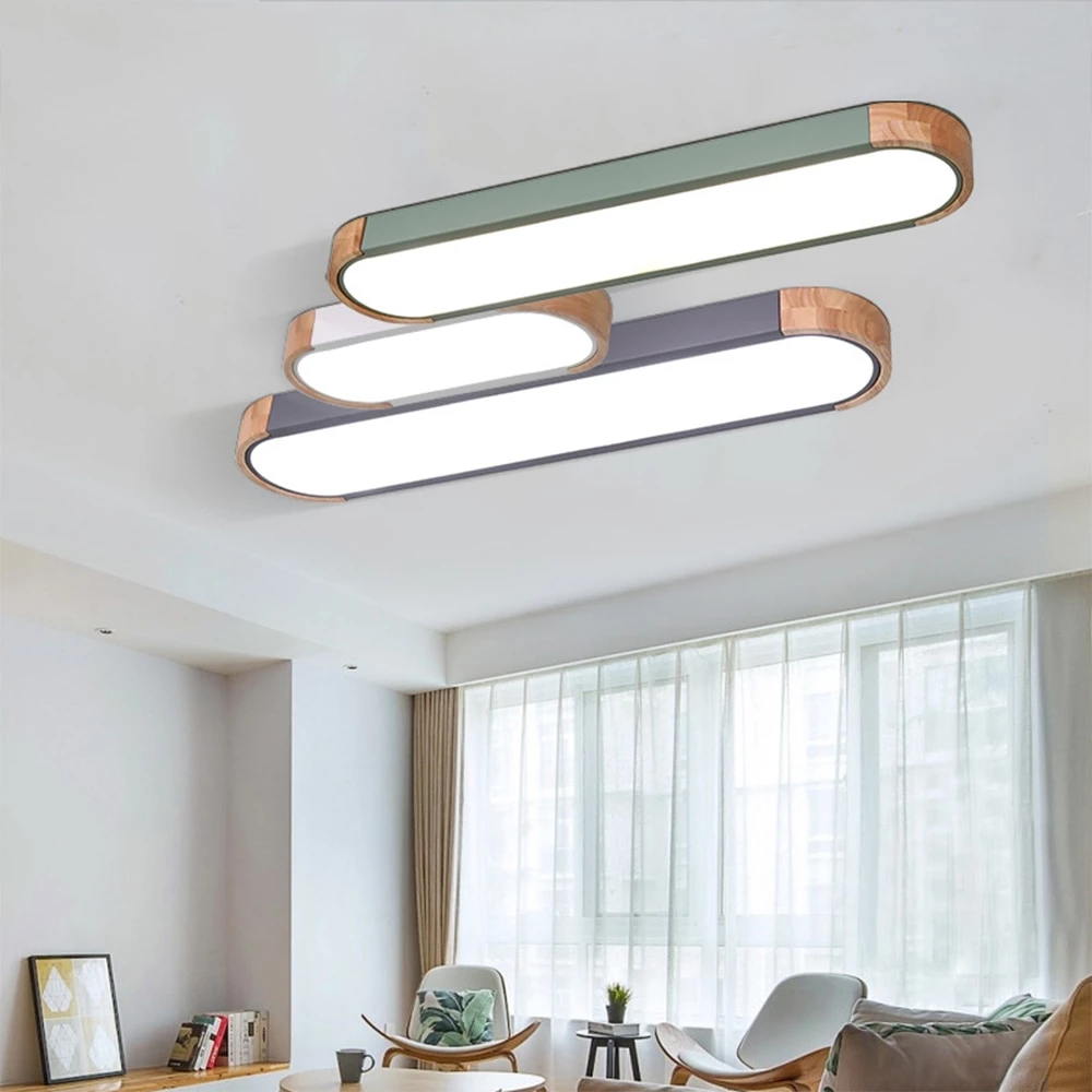 Nordic LED Ceiling Light Aisle Lights Office Strip Lighting Round Corner Creative Simple Corridor Balcony Wood