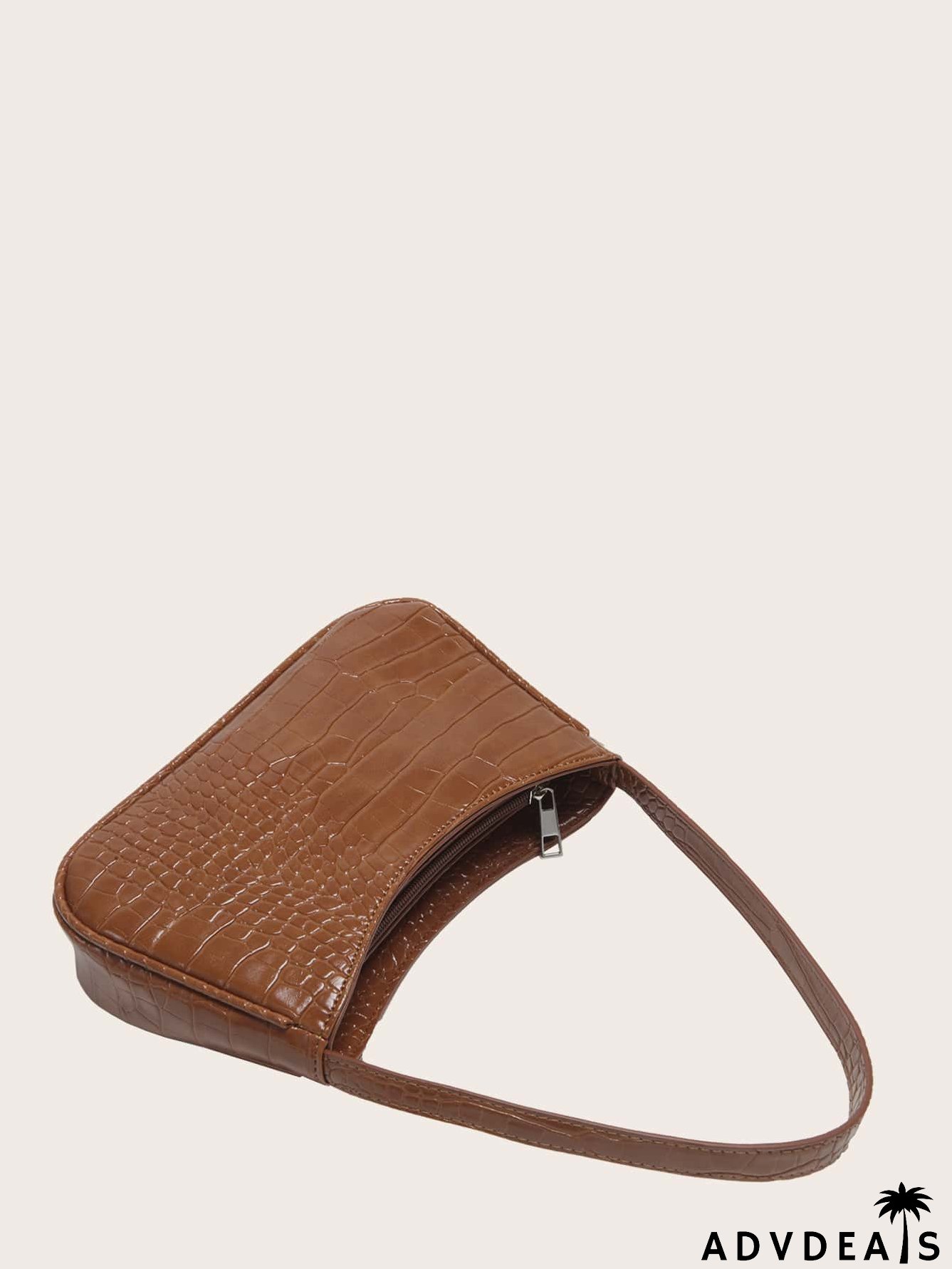 Croc Embossed Shoulder Bag