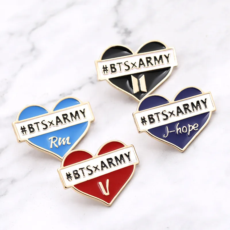 BTS x ARMY Heart Name Badge - Enamel Pin (All Members)