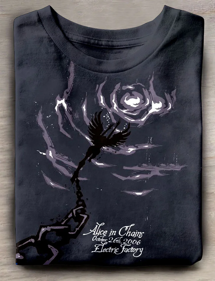 Teecade Teecade Alice in Chains Chains Entwined with Flowers T-shirt
