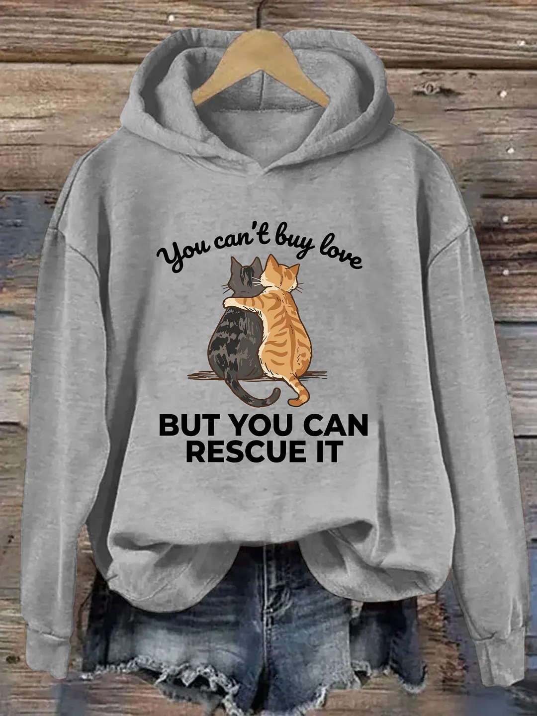 You Can't Buy Love But You Can Rescue It Cat Lover Hoodie