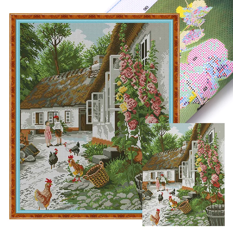 Joy Sunday Farmhouse - Printed Cross Stitch 14CT 41*52CM
