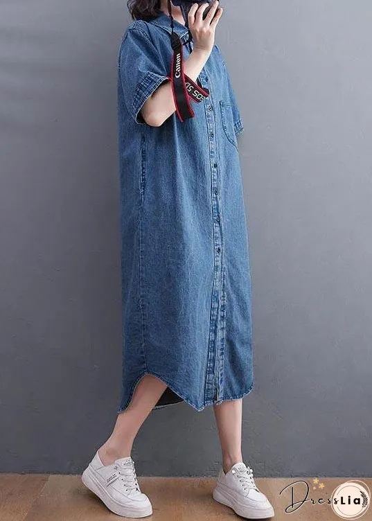 Short Sleeve Denim Shirt Skirt For Women Summer