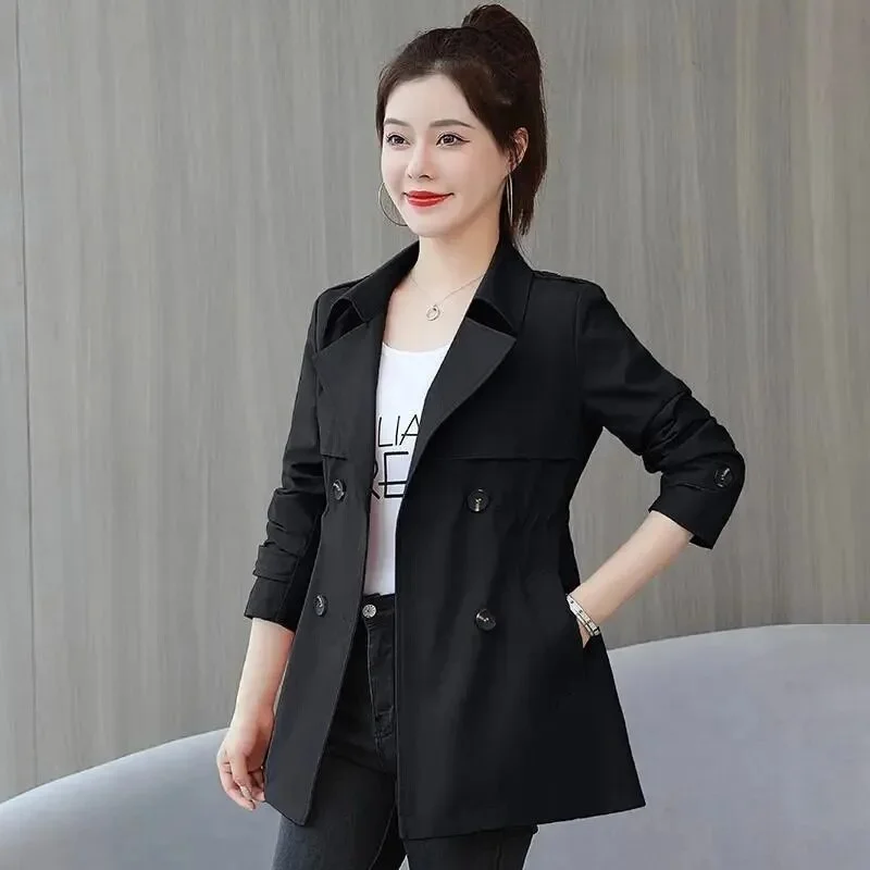2023 New Spring Autumn Women Jacket Coat Double breasted Windbreaker Long Sleeve Casual Jackets Loose Outerwear Chaqueta Mujer