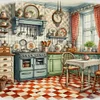 Orange Kitchen Restaurant-11CT Stamped Cross Stitch 50*50cm/19.69*19.69in