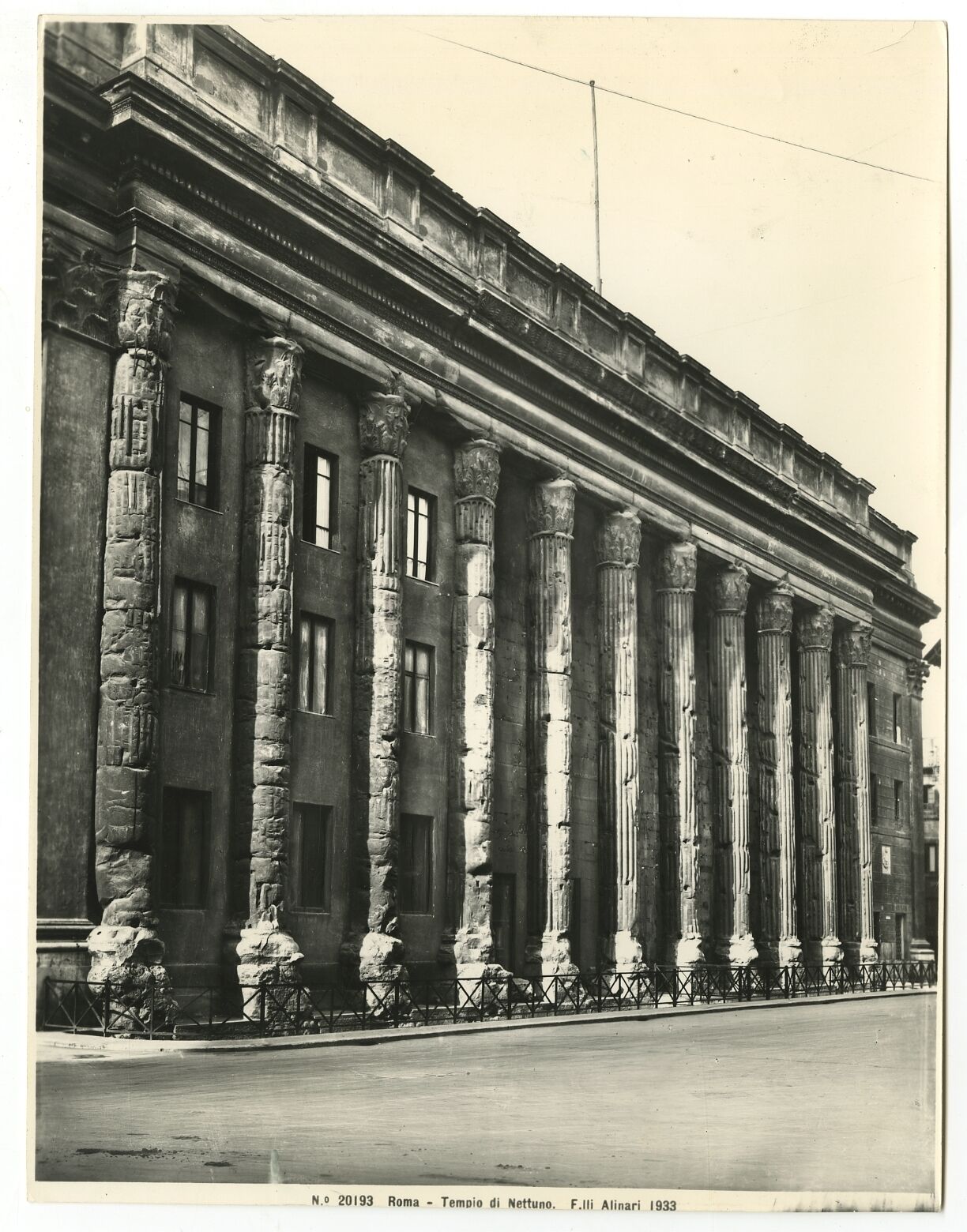 Temple of Hadrian - Vintage Publication Photo Poster paintinggraph - Rome, Italy