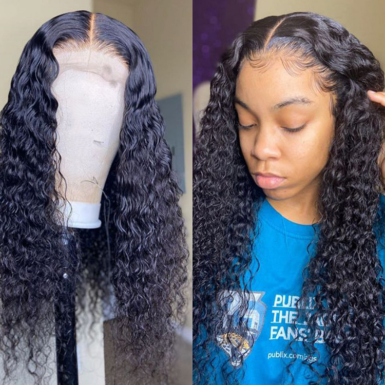 Black Brazilian Long Water Curly Wig For Women