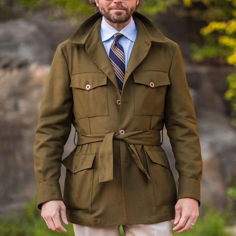 Men's slim plus size trench coat