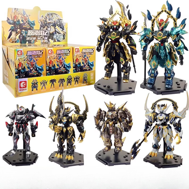 SEMBO Building Block SATEL LITE Gilding Ver 2 Mech action figure Blind box 6in1
