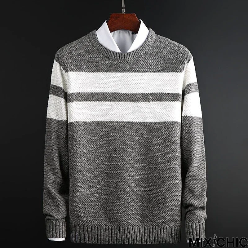 Sports Men's Sweater with Round Neck