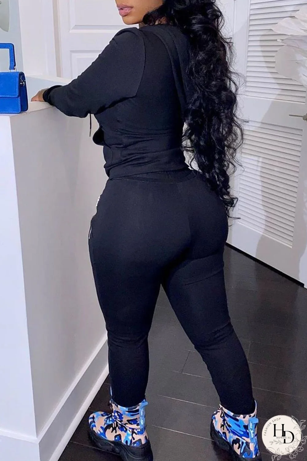 Red Casual Solid Split Joint Zipper Hooded Collar Long Sleeve Two Pieces