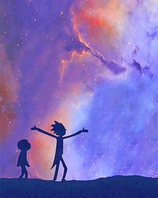 

Aesthetic Rick And Morty Silhouette – Paint By Numbers - 40*50CM, 501 Original