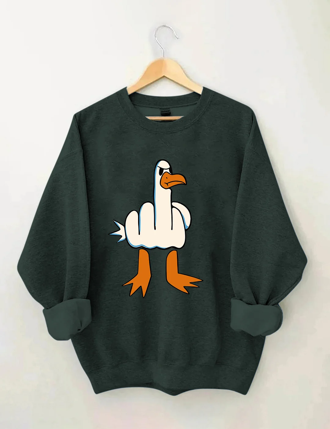 I Don't Give A Duck Middle Finger Funny Sweatshirt
