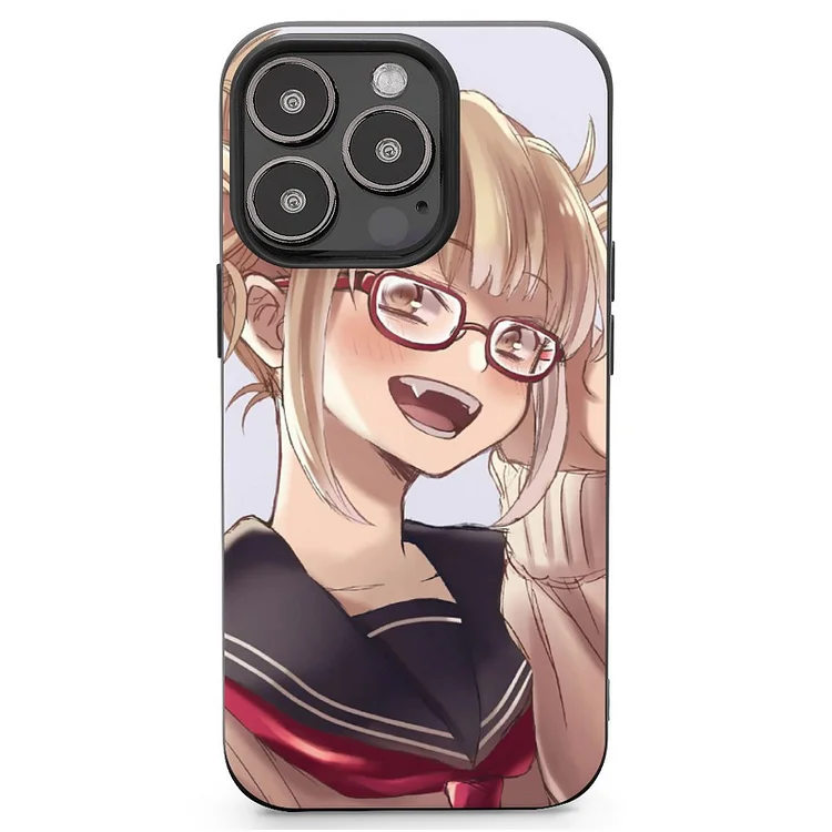 Blonde Blush Face Glasses Himiko Toga Smile Anime My Hero Academia Phone Case Mobile Phone Shell IPhone 13 and iPhone14 Pro Max and IPhone 15 Plus Case - Heather Prints Shirts