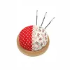 Round Pincushions with Wooden Base Sewing Pin Cushion (Random color) tapestrymarket