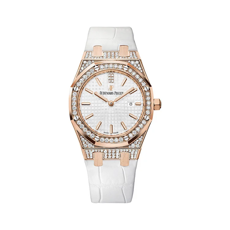 Audemars Piguet Royal Oak Quartz 33mm Rose Gold Diamond Bezel 67652OR.ZZ.D011CR.01