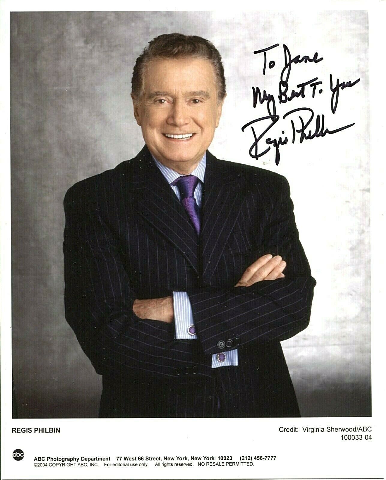 REGIS PHILBIN Autographed Inscribed 8X10 Color Promo Photo Poster painting EX PC 2513