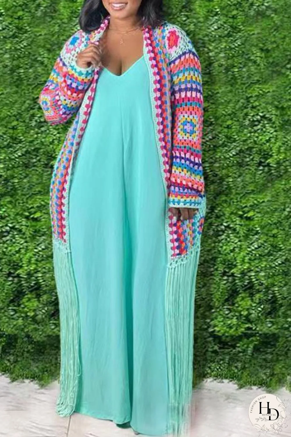 Cyan Sexy Solid Patchwork Spaghetti Strap Straight Plus Size Dresses