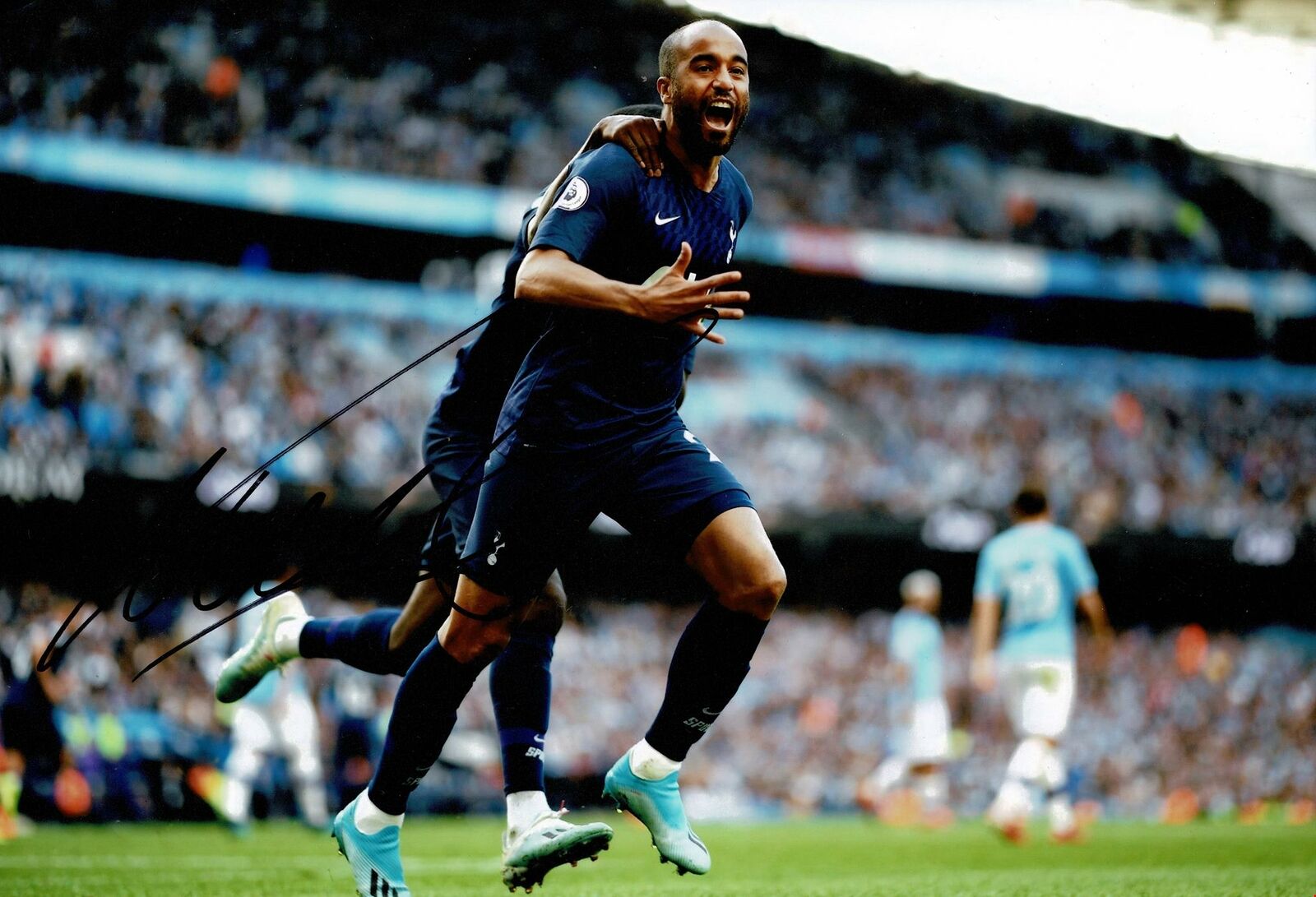 Lucas Moura Signed 12X8 Photo Poster painting SPURS Tottenham Hotspur AFTAL COA (1564)