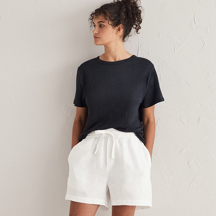 Lace-up Linen Shorts-ChouChouHome