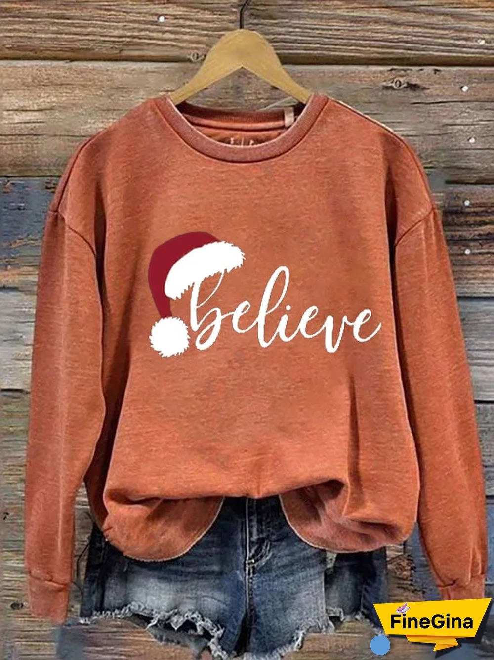 Women's Merry Christmas Christmas Believe Printed Sweatshirt