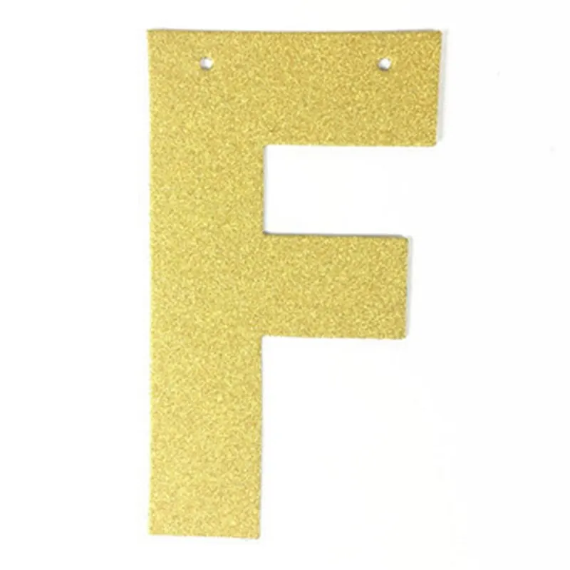 1Pcs/lot 13cm Personalized DIY Gold Glitter Paper Letter Banner Hanging Flags for Wedding Birthday Party Festival Decorations