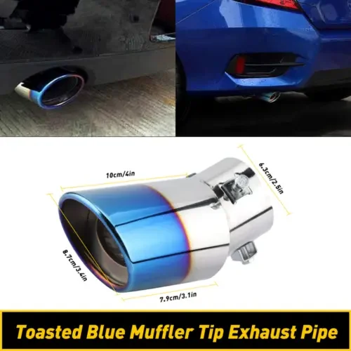 Dronehint 2.5" Car Auto Exhaust Pipe Tip Tail Throat Muffler Stainless Steel Parts OXILAM (For: Acura) Parts