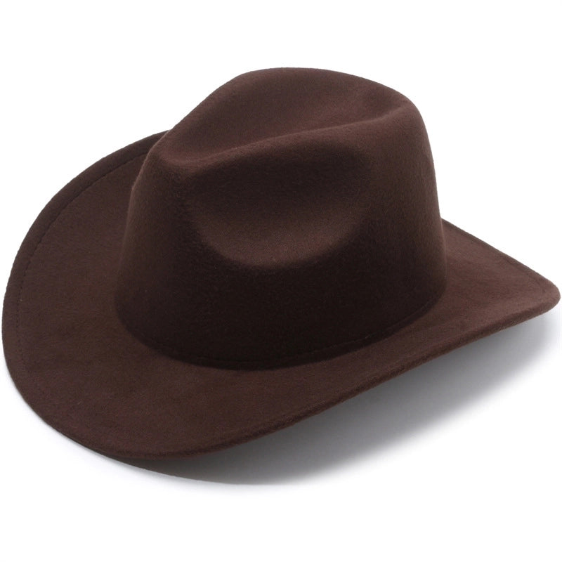 Spring And Summer Style Woolen Cloth Cowboy Hat Men And Women Couples Ethnic Style Roll-up Hat Sunshade Hat Jazz Hat
