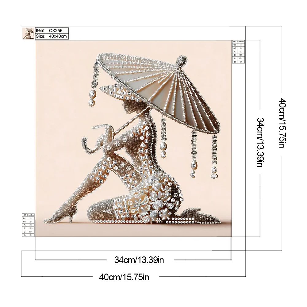 Diamond Painting - Partial Special Shaped Drill - Lady(Canvas|40*40cm)